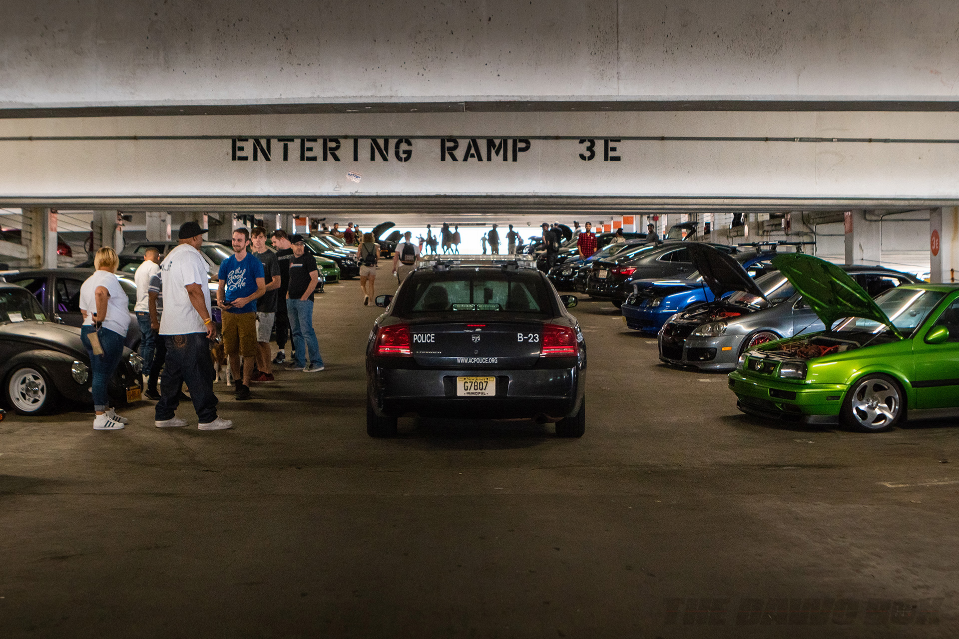 Police Patrolling a Parking garage at H2Oi