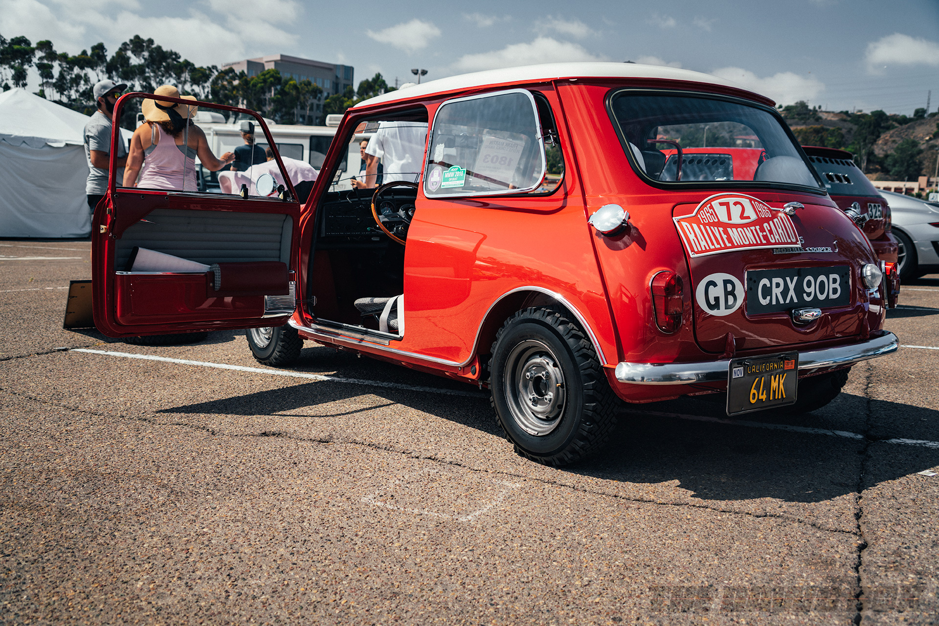 Classic red mini cooper at Big SoCal Euro