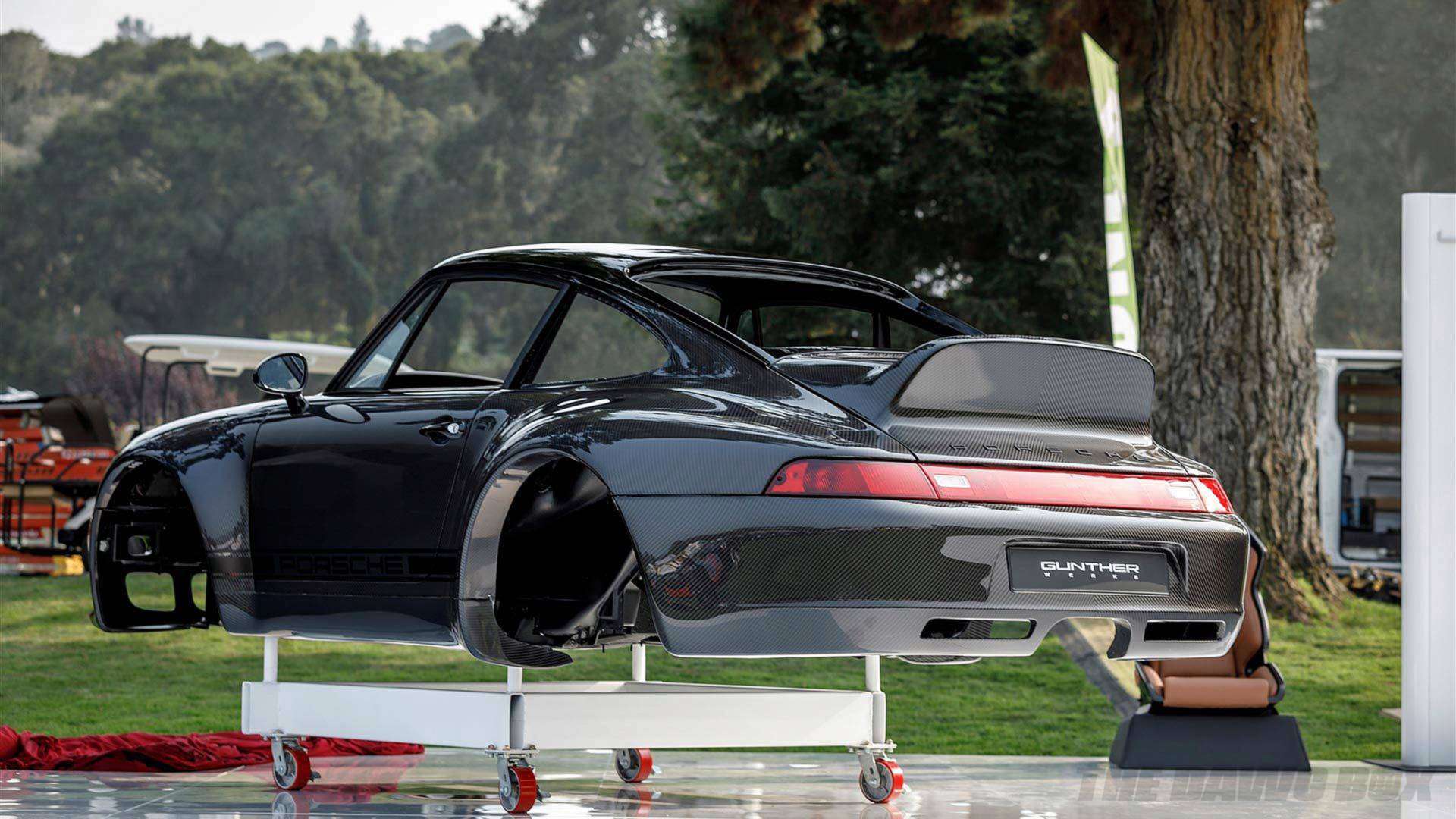 rear view of the Gunther Werks porsche carbon fiber shell