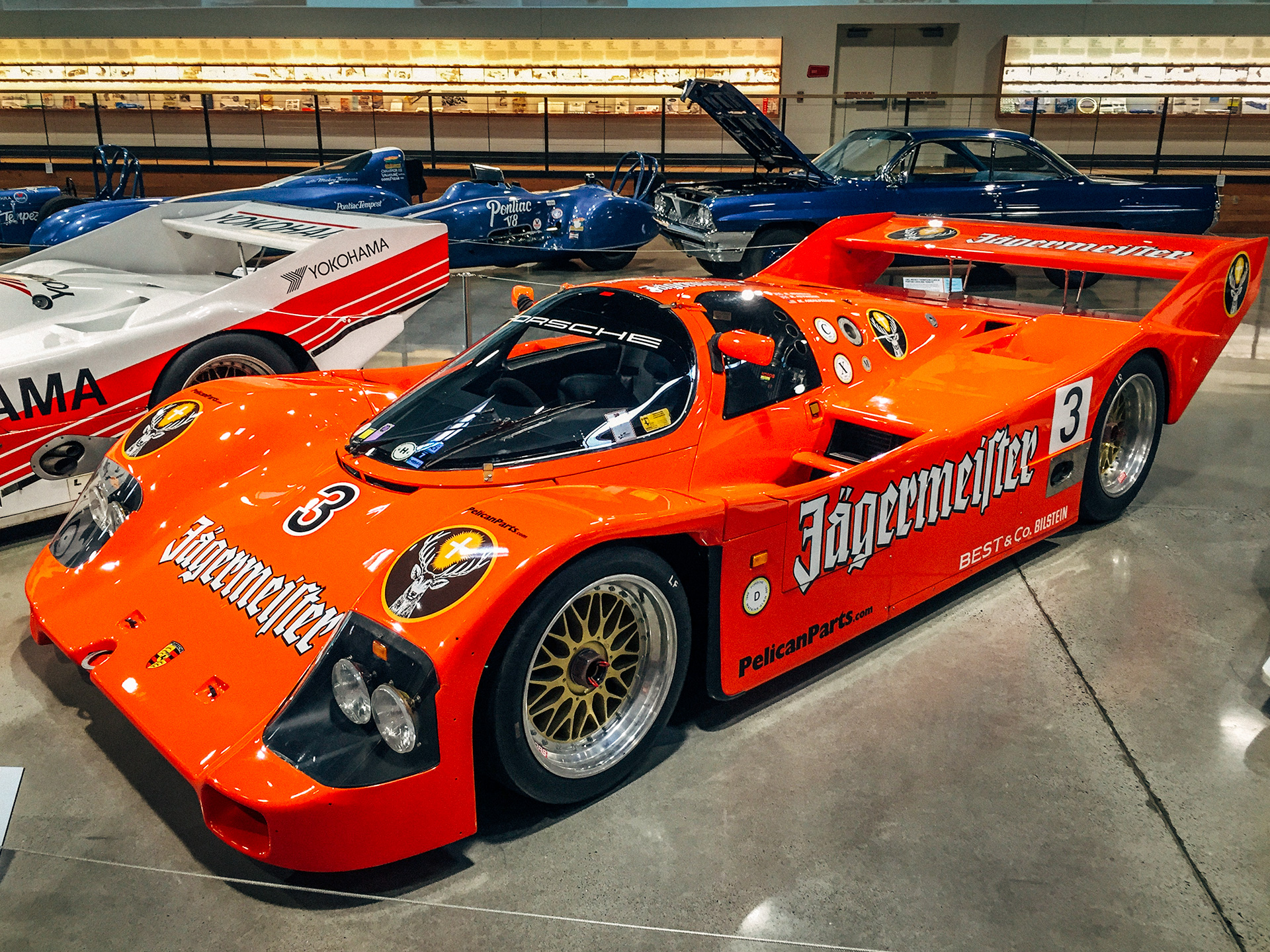 Orange Jagermeister Porsche 962C at the World of Speed Museum