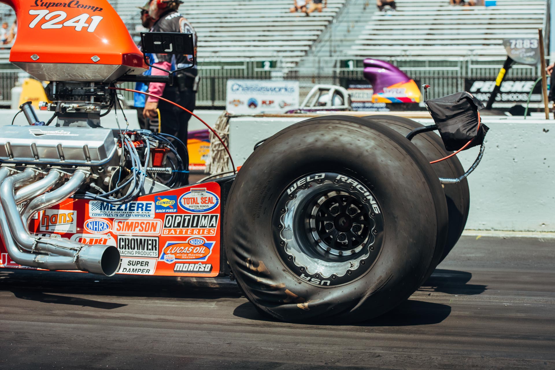 Bias Ply drag slicks on a drag car