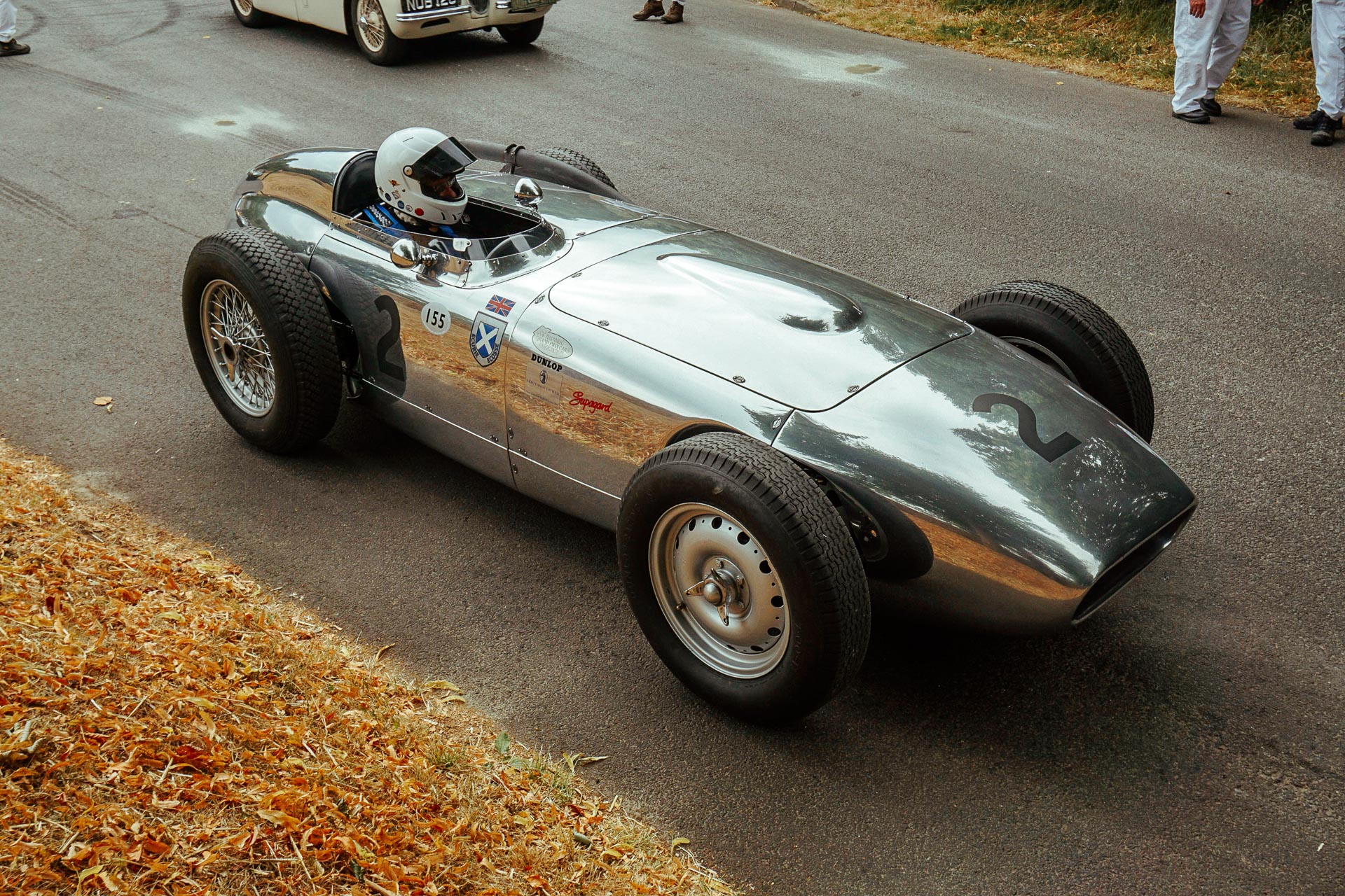 Bias Ply tires on a classic race car at Goodwood Festival of Speed