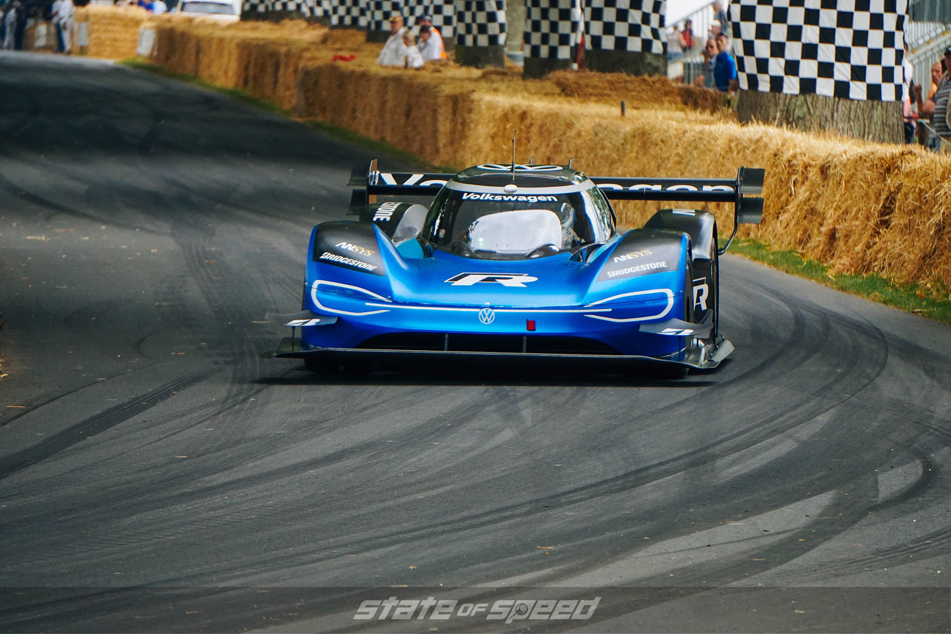 VW I.D. R at racing at goodwood festival of speed