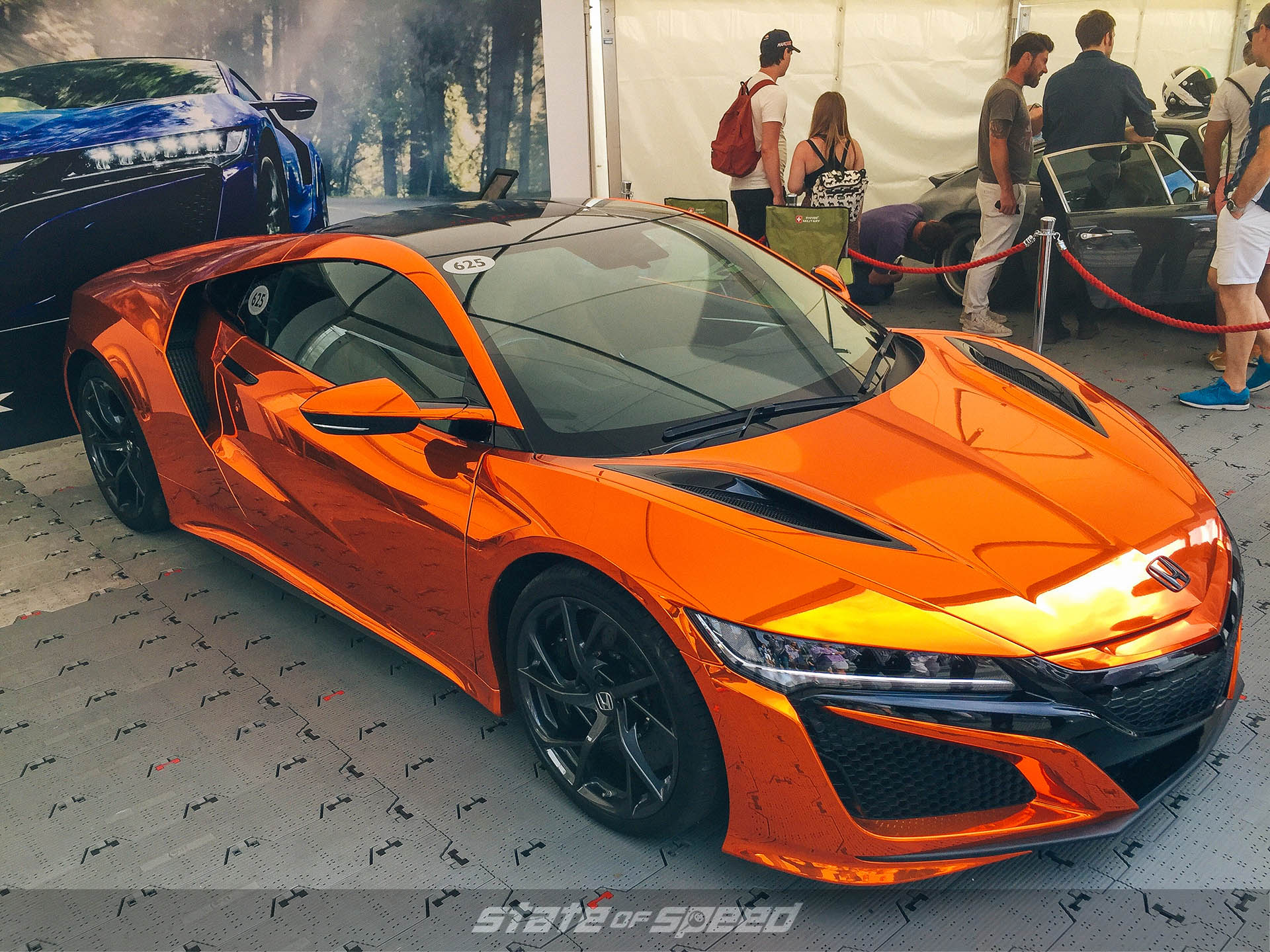 Metallic Orange wrapped NSX at Goodwood festival of speed