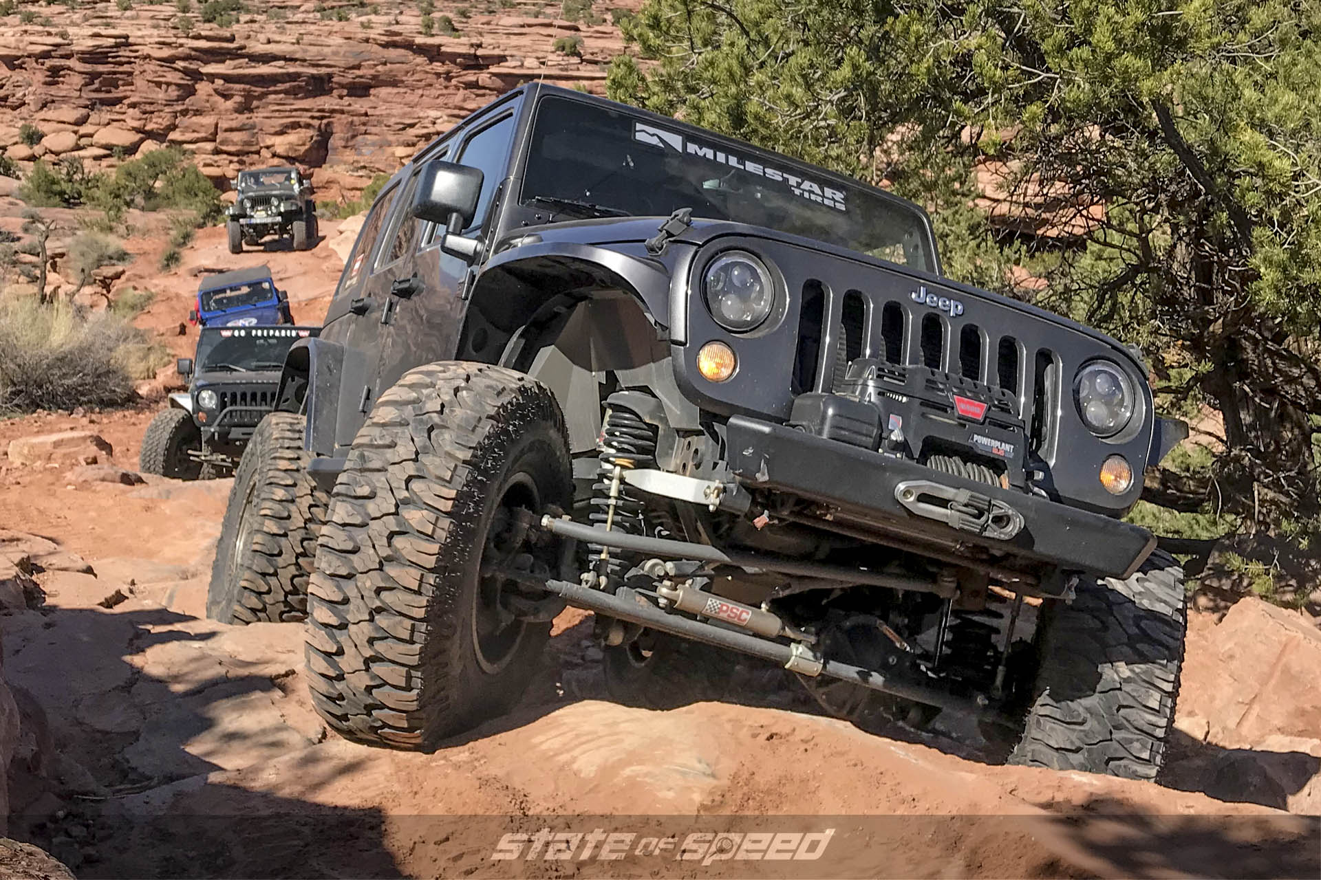 Jeep with straight axle climbing