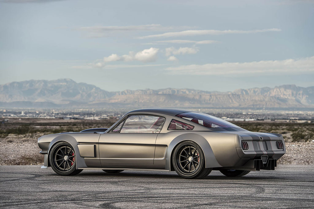 Modified mustang with custom grey paint