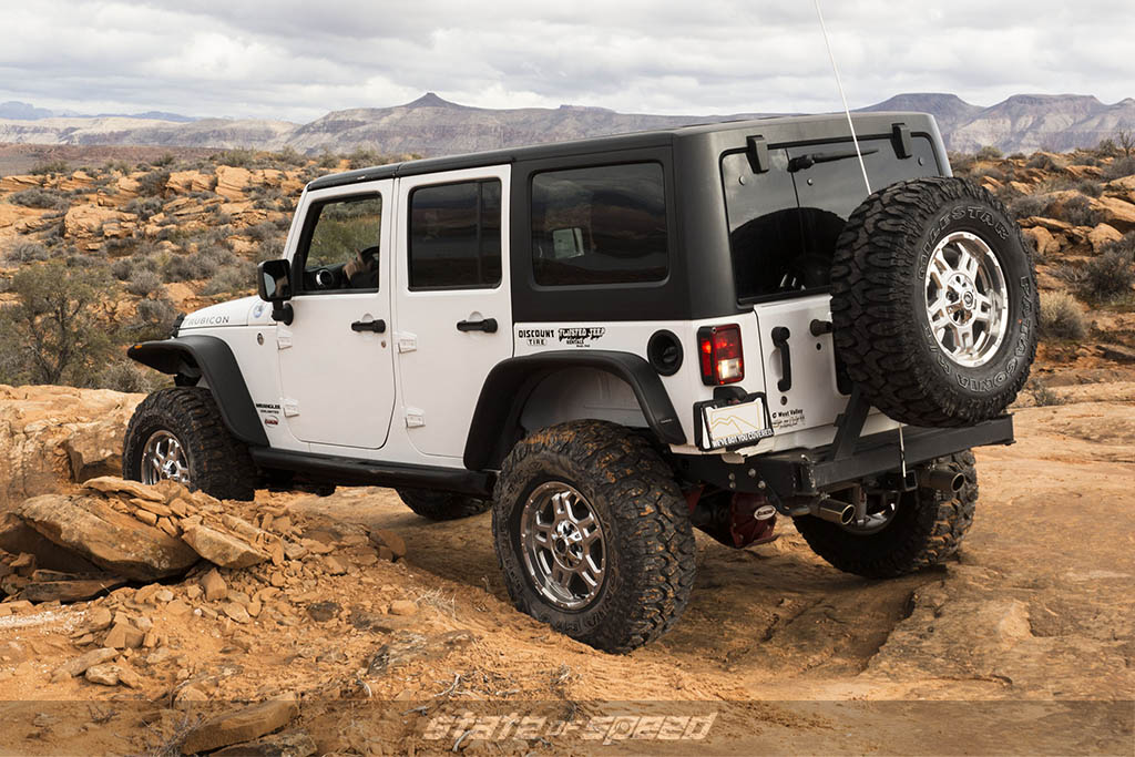 Jeep with a hard top installed