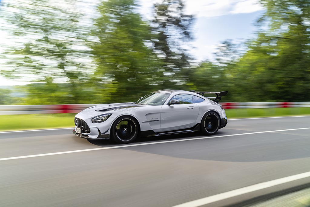 driving shot of 2021 Mercedes AMG GT Black Series