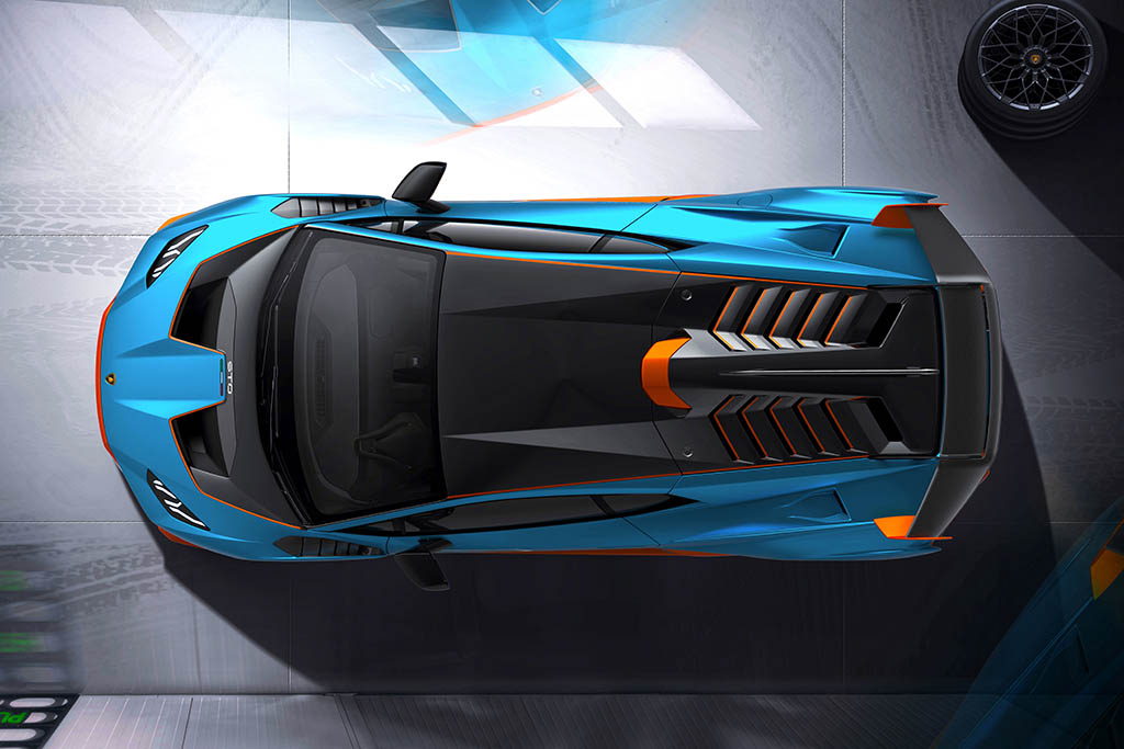 top down shot of lamborghini v10 sto