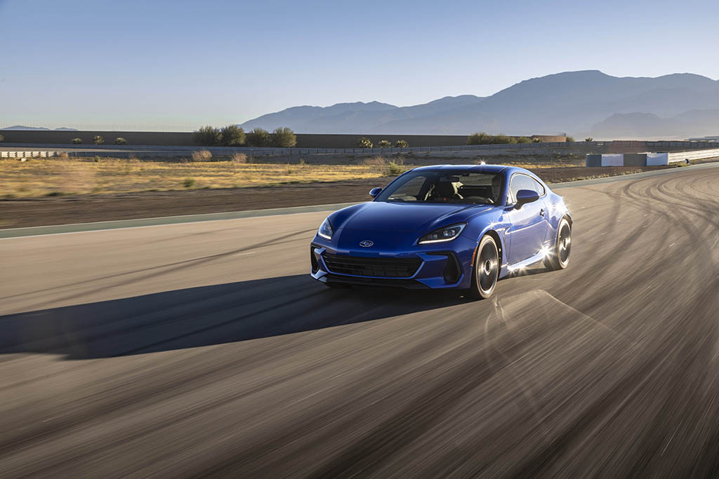 driving shot of new subaru brz