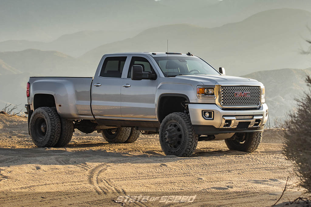 gmc dually with a lift on milestar tires