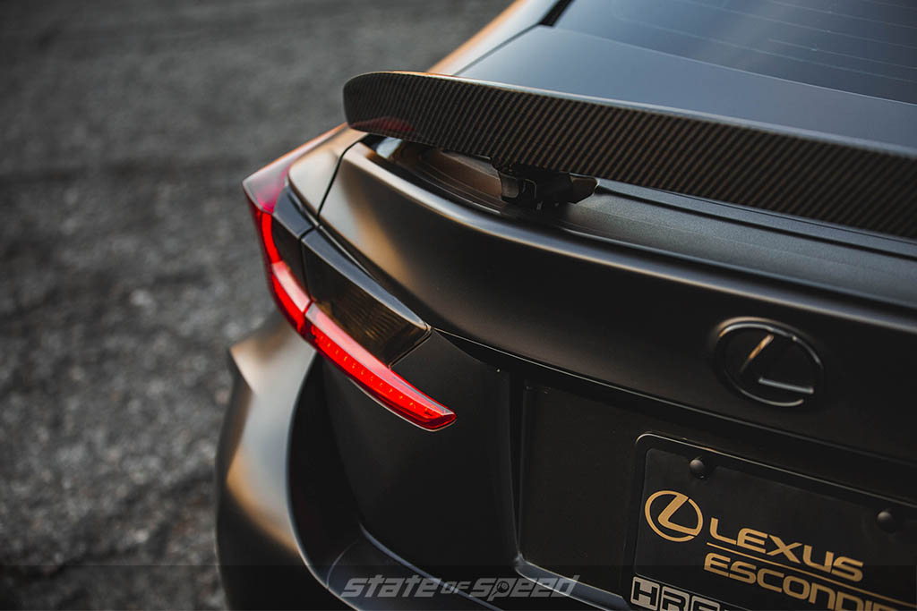 lexus rcf with carbon fiber spoiler