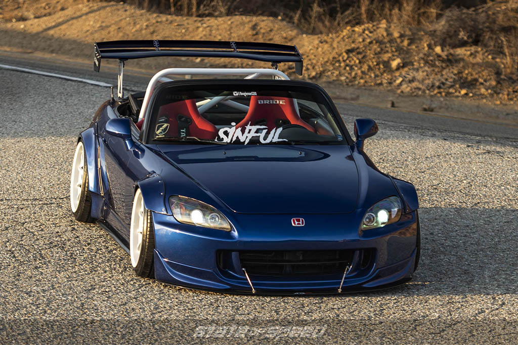 lowered blue honda s2000