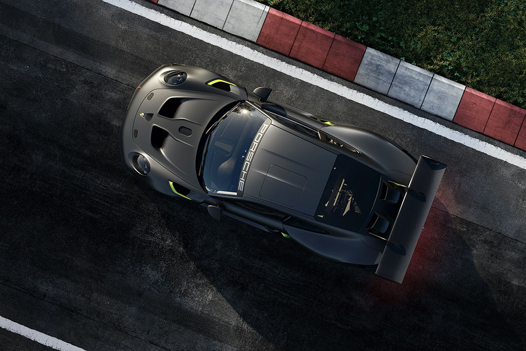 top down shot of porsche 911 gt2 rs
