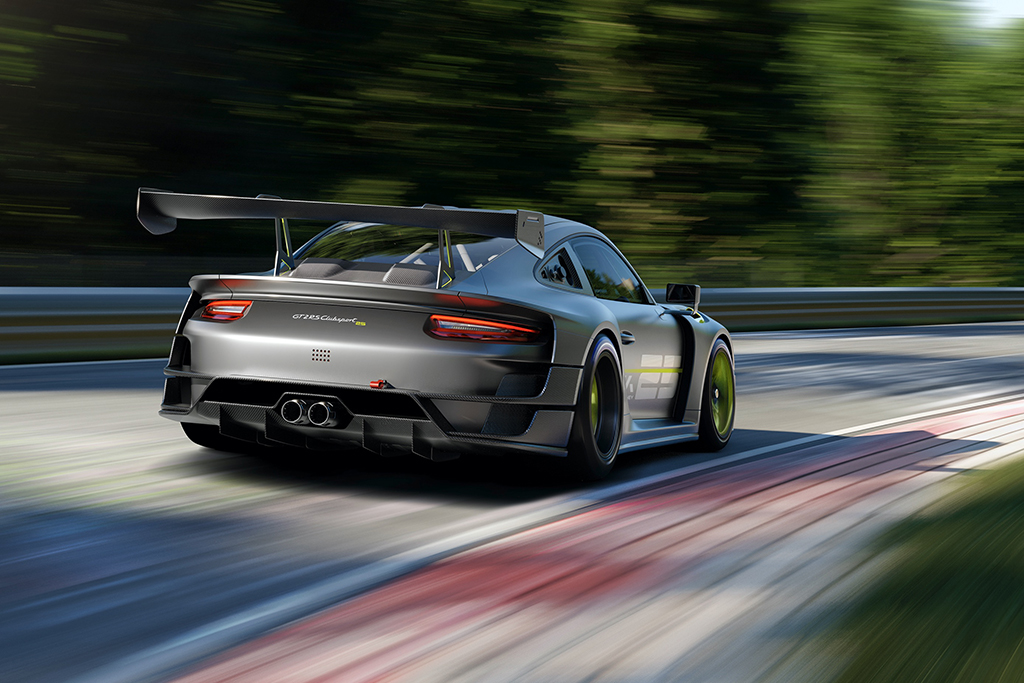 porsche gt2 rs clubsport on the track