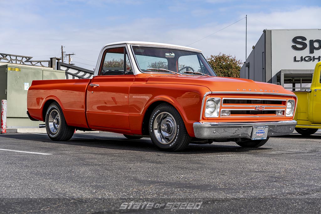 Orange 1968 Chevrolet C-10 by DWS on Milestar Street Steel Tires
