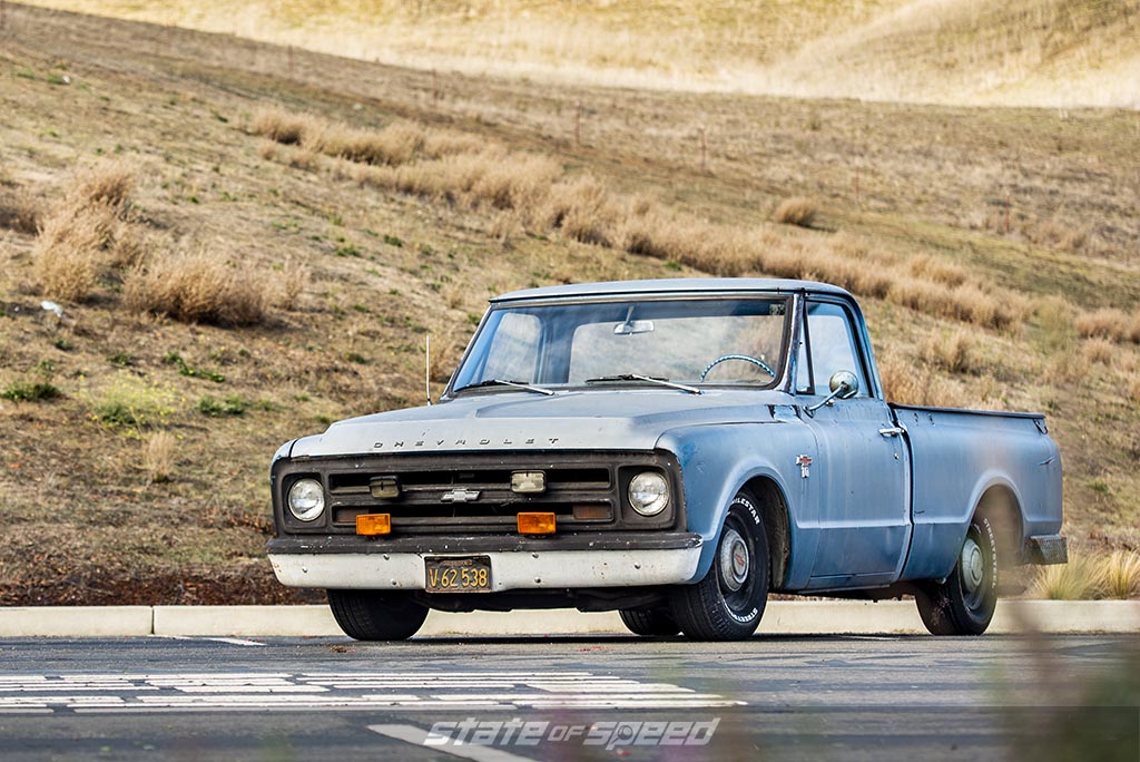 Blue 1967 Chevrolet C-10 by @hillsrod on milestar streetsteel tires P235/70R15