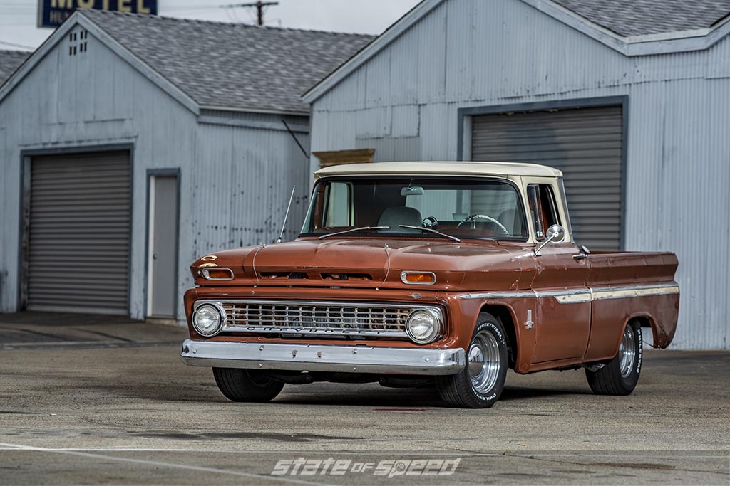 Brown '63 Chevy C-10 DWS Shop Truck on Milestar Streetsteel Tires- P235/60R15